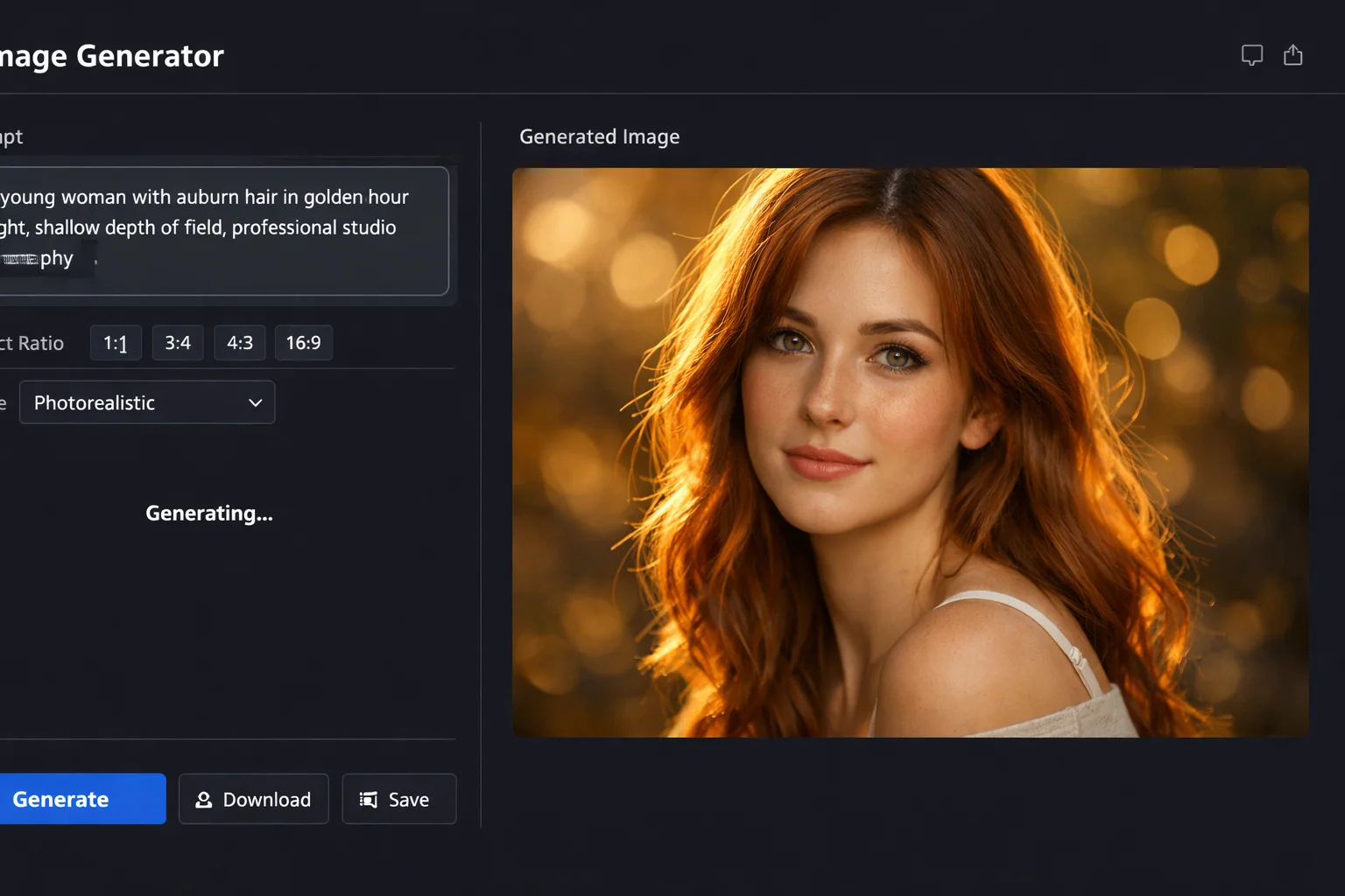 Nano Banana 2 インターフェース：ポートレート生成結果