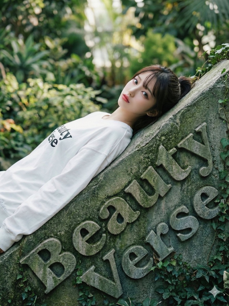 Wan 2.7 AI AI generated Asian woman garden portrait with flowers