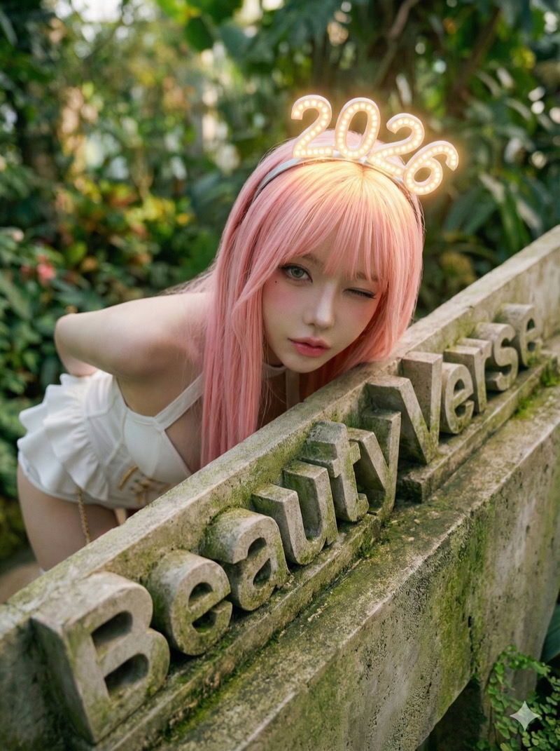 Wan 2.7 AI AI generated pink hair girl festival portrait