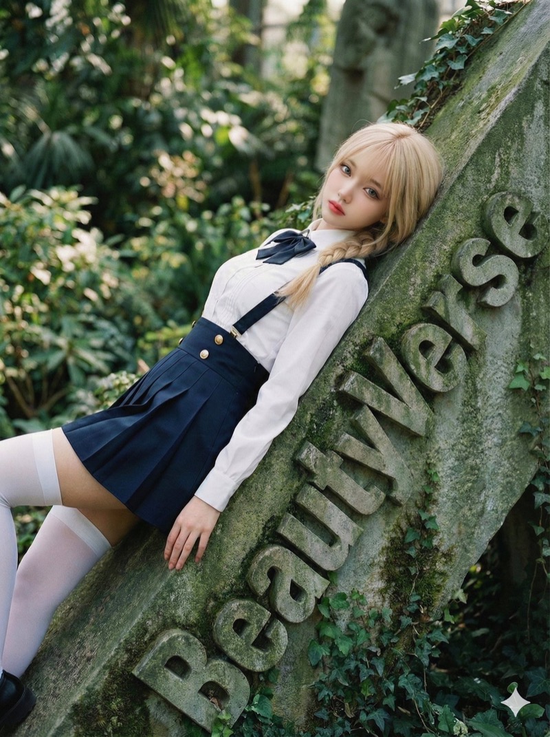 Nano Banana 2 AI 生成的动漫校园女孩插画