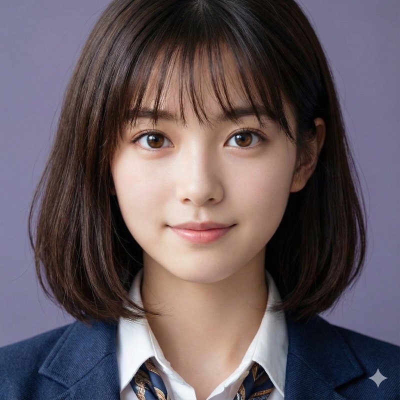 Nano Banana 2 AI 生成的亚洲女学生肖像